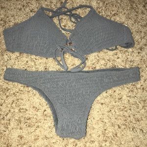 grey rubbed swim set or piece